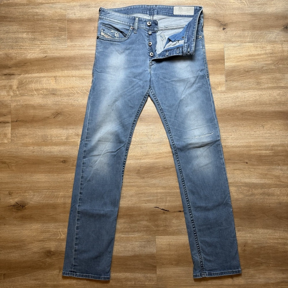 Diesel‎ Akee Jeans Men 29x32 Blue Slim Tapered Stretch Medium Wash Faded 0681H